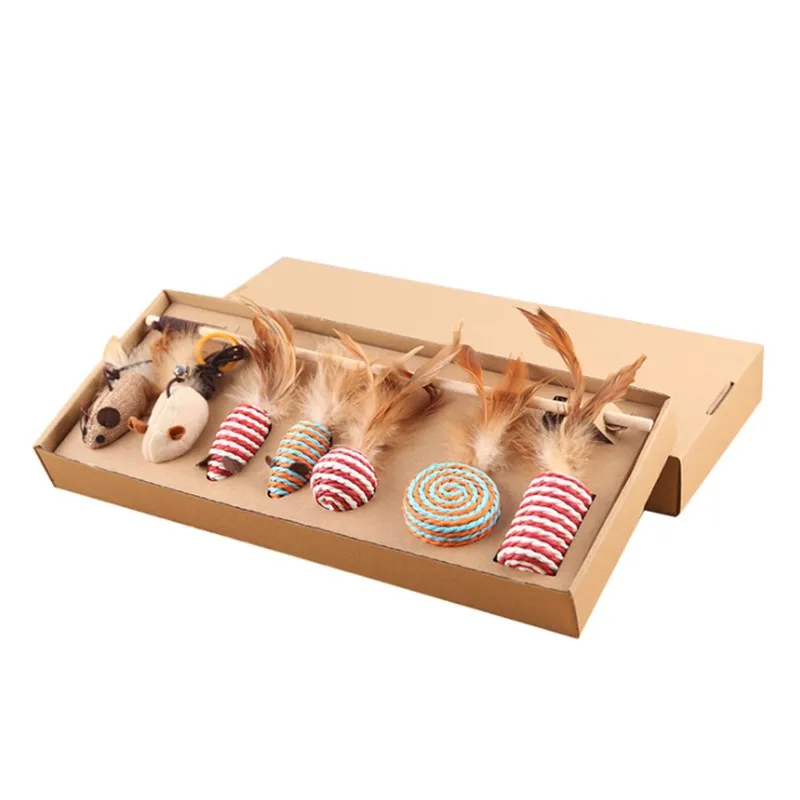 7 шт./компл. кошка игрушка пеньковая веревка кошачьи интерактивные игрушки