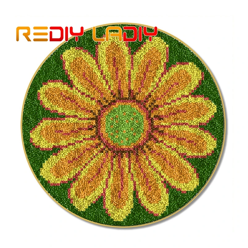 Ковер с защелкой желтый вязальный ковер маргариткой из акриловой пряжи