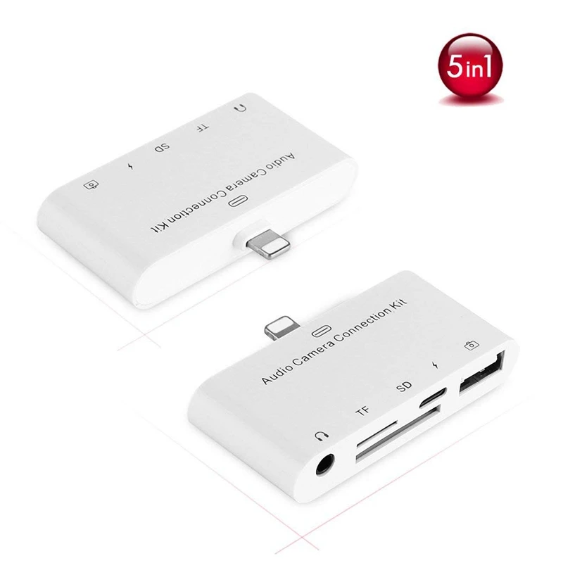 5 в 1 8 контактный адаптер для sd камеры USB OTG 3 мм аудио разъем TF SD Micro Reader комплект