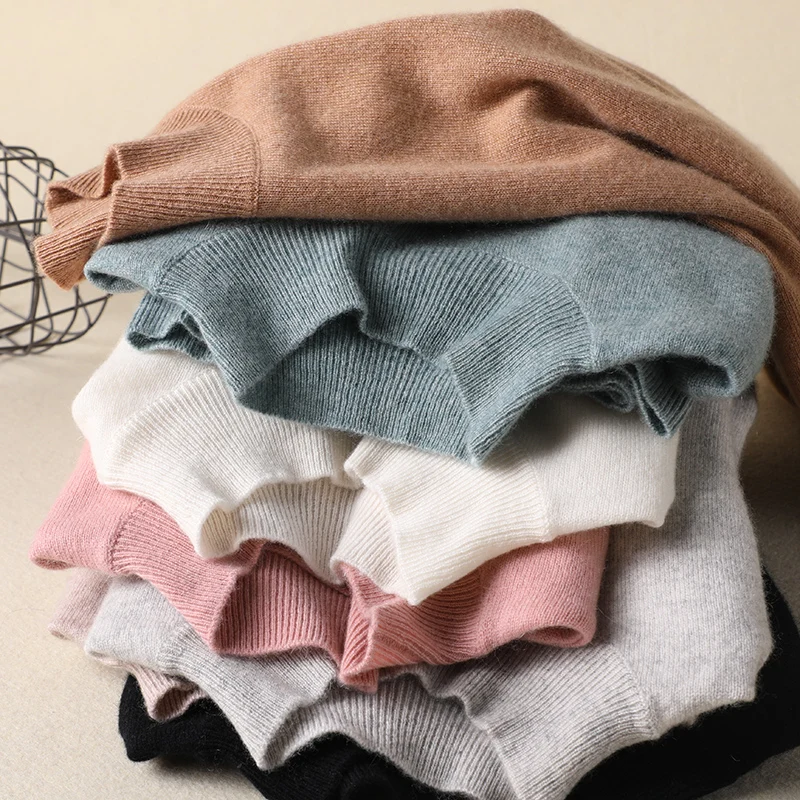 Женский свитер с воротником-стойкой GCAROL мягкий минималистичный базовый джемпер