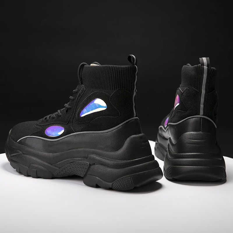 

New Trend Men Sneakers Thick Sole Platform Running Shoes for Man Height Increasing 6 CM Chunky Casual Breathable Outdoor Shoes