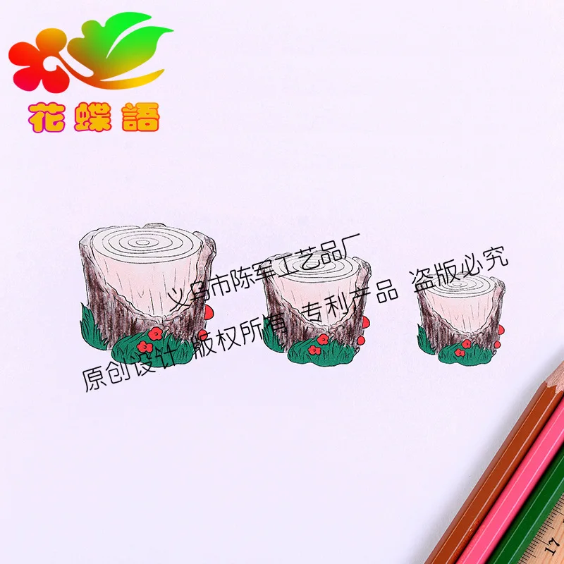 2 шт. Табурет из пеньков Парк Леса Модель Маленькая Статуэтка Ремесла Миниатюры Домашняя Декорация на.