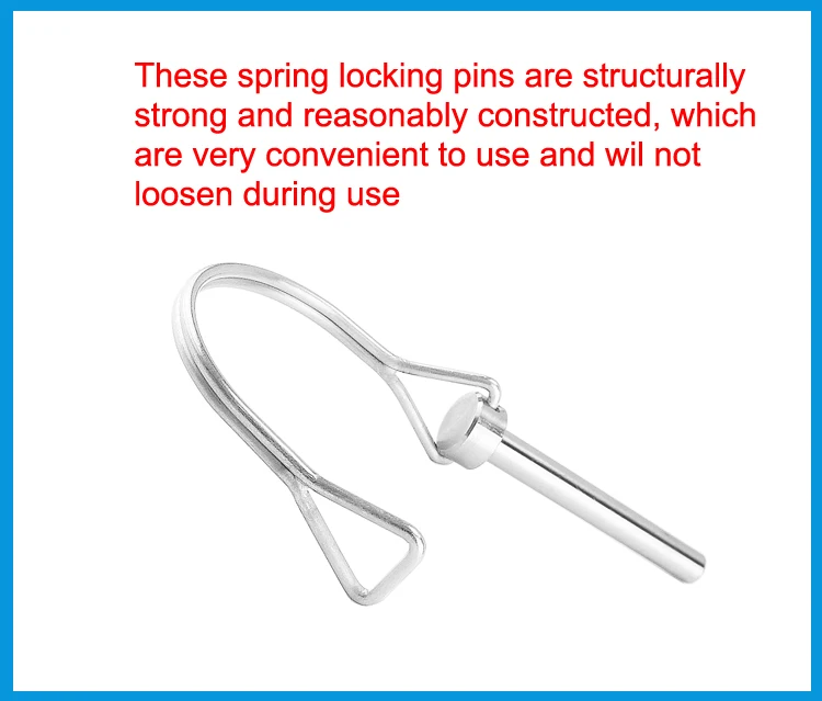

2PCS SS 316 PTO Pin Round Arch Wire Shaft Locking Lock Pin Safety Coupler Pin Retainer Farm Trailers Wagons Lawn Garden