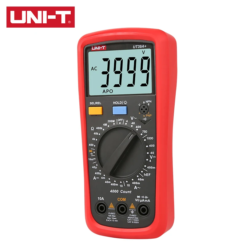 

UNI-T Digital Multimeter UT39A+ UT39C+ AC/DC Voltage Current Resistance Capacitance Frequency Temperature measurement