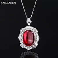 vintage noble 1520mm ruby gemstone rings pendant necklace for women 925 sterling silver wedding engagement jewelry sets gift