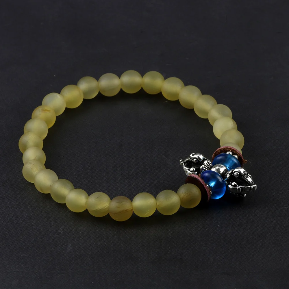 Тибетский буддизм Ваджра очарование Аутентичные козы рога бусы браслеты Ом Мани