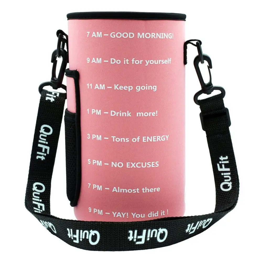 2L 64oz Pink QuiFit неопреновый защитный чехол с регулируемым съемным ремешком для 3.8L 2L бутылка для воды держатель рукав для улицы занятий спортом и спортзала - Цвет: 2L 64oz Pink