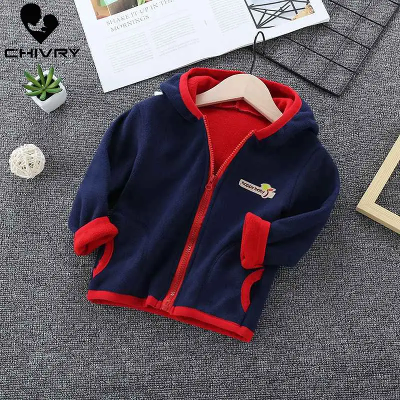 Шерстяное пальто на молнии с капюшоном для маленьких мальчиков и девочек Верхняя