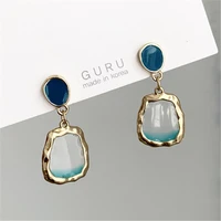 south korean restoring ancient ways fresh elegant temperament color gradient transparent delicate stud earrings women jewelry