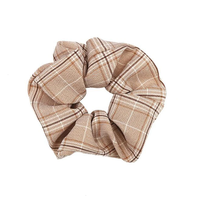 

Women Simple Plaid Hair Scrunchies Girls Elastic Fashion Rubber Band Ponytail Hair Ring High Quality Scrunchie Hair Accessories