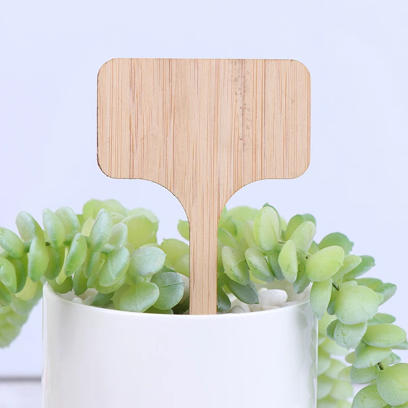 

50 шт. T-Тип бамбука этикетки eco-содружественный деревянный завод знак теги сад маркеры для цветы овощи инструменты