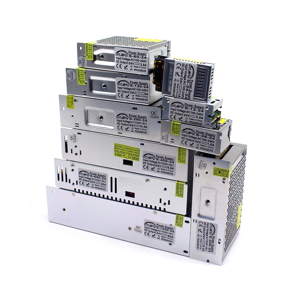 Одиночный выходной источник питания DC24V 12W 24W 48W 60W 120W 200W 250W 300W 400W 500W 600W 720W 800W 1000W 1200W