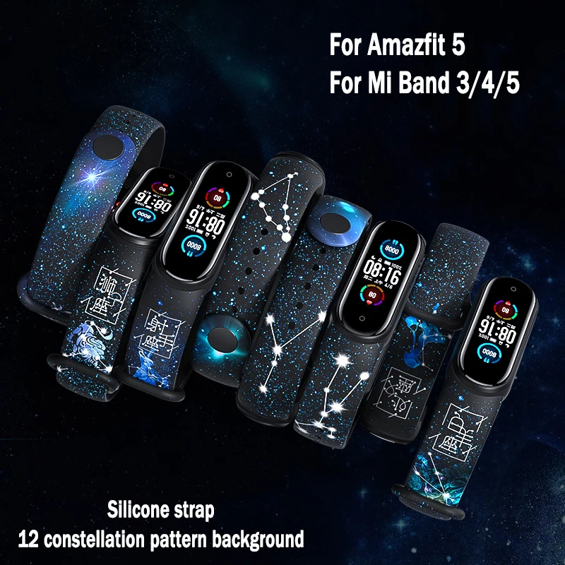 

Mi Band 6 Printing Strap For Xiaomi mi band 5 4 3 Bracelet Replacement Silicone Watch belt Wristband correa mi band 3 4 5 Strap