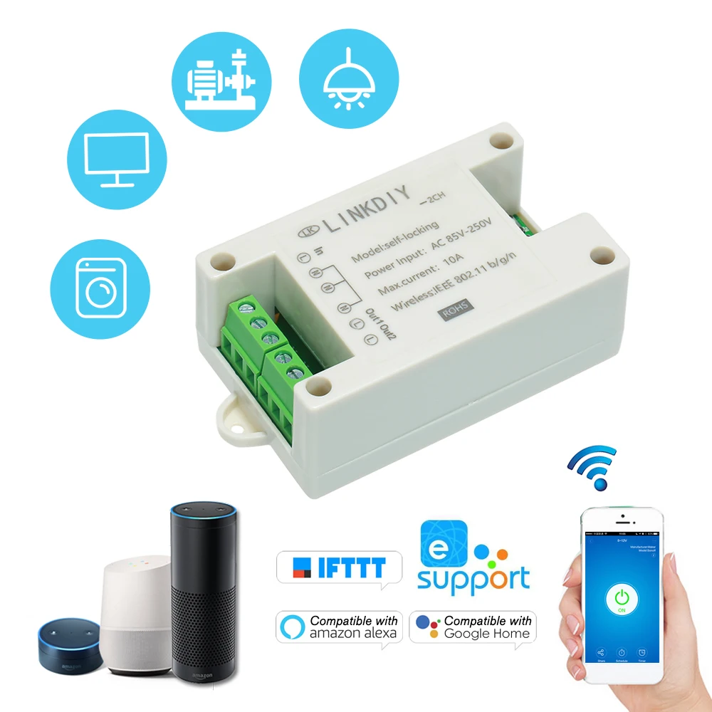 EWeLink умный Wifi переключатель универсальный модуль 2CH AC85 250V беспроводной таймер