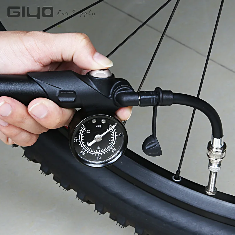 GIYO GS 41P для велосипела шин насос Presta Schrader (Шрадер) спускной клапан с фиксированной