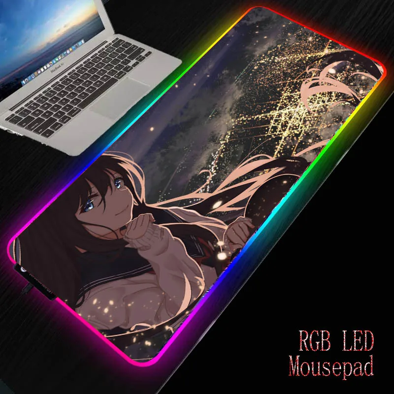 

MRGBEST Japanese Animation Large Gaming Mouse Pad Gamer Solid Color Locking Edge Keyboard Mouse Mat Gaming Grande Desk Mousepad