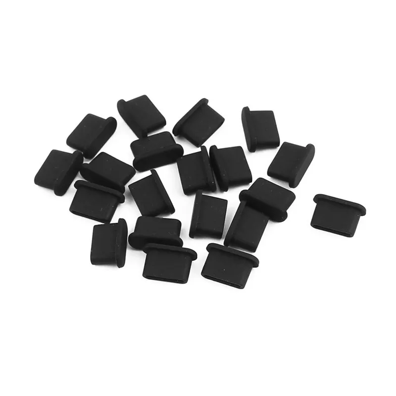 Black 10 pcs Usb зарядный порт Тип C пылезащитный Разъем зарядный порт 10 шт. силиконовый чехол для samsung huawei xiaomi АКСЕССУАРЫ для смартфона - Цвет: Black 10 pcs