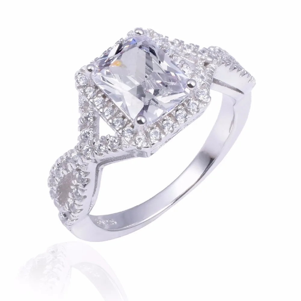 Акция! Женское Обручальное кольцо из серебра 100% пробы с имитацией бриллианта |