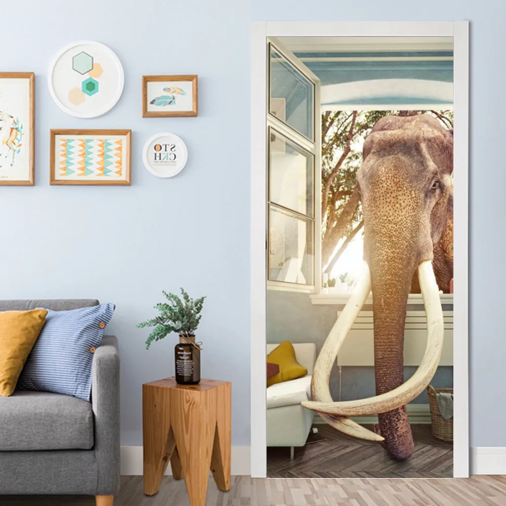 

Restaurant Door Sticker Self-adhesive Decoration Nordic Animal Landscape Renovation Furniture Room Bedroom Dormitory Bathroom