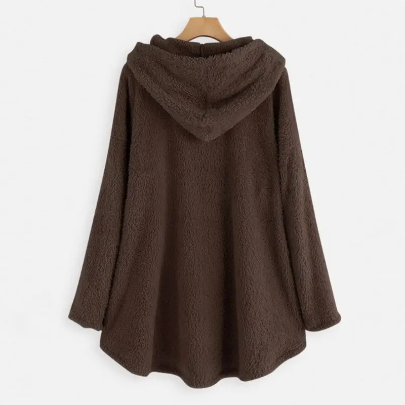Женские флисовые толстовки с капюшоном повседневный Пушистый пуловер передним