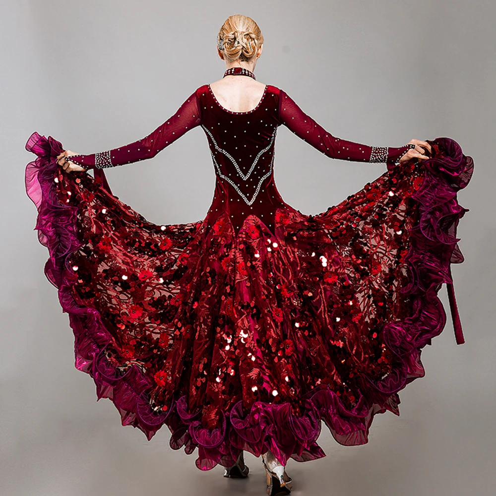 CACARE платья для конкурса бальных танцев Вальс платье стандартные танцевальные D0399