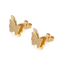 fashion matte butterfly ear stud personalized titanium steel ear stud elegant women jewelry for party wedding hot