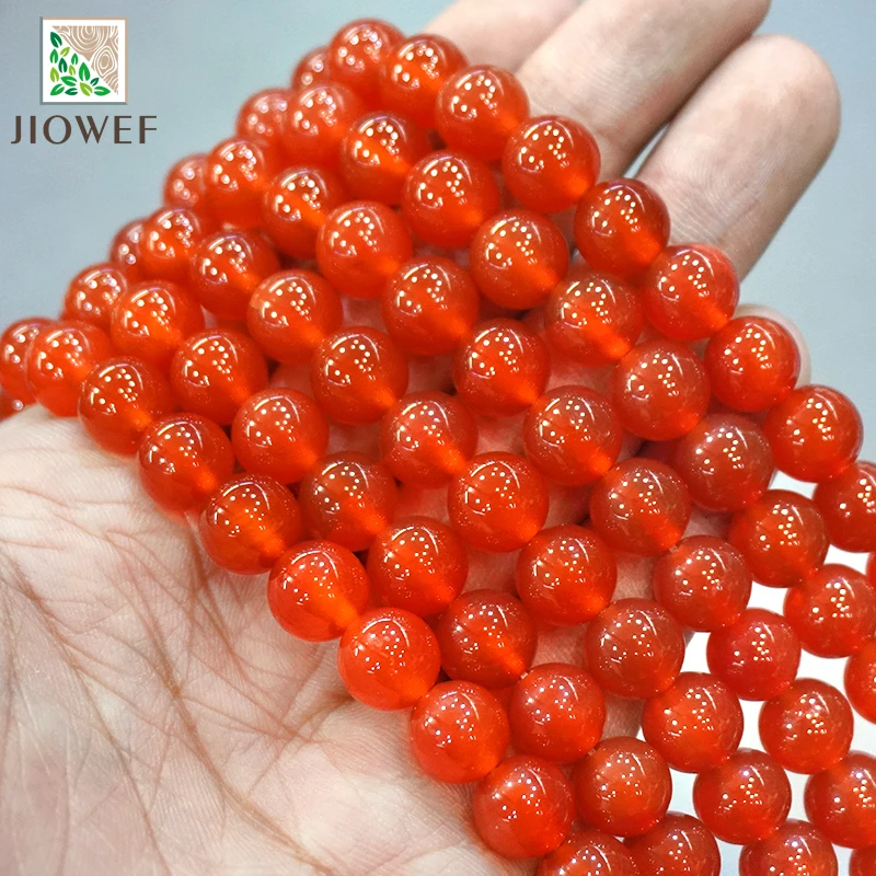 Бусины из натурального агата гладкие красные сердолические Агаты круглые