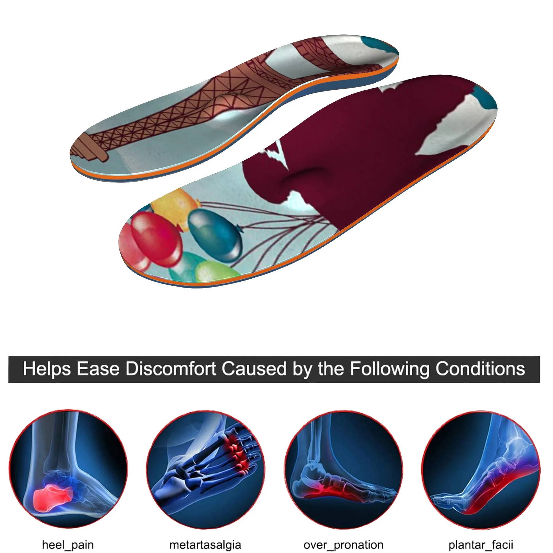 Plantar Fasciitis, Arch Support, Sports Soles, Flat Foot Pain, Heel Spur Orthopedic Pad, Orthopedic Insole, Brown