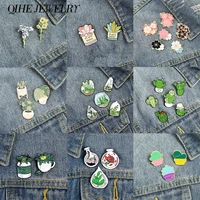 plant pin collection succulent enamel pins mexican cactus lapel pin leaves brooches sakura jewelry nature inspired jewelry