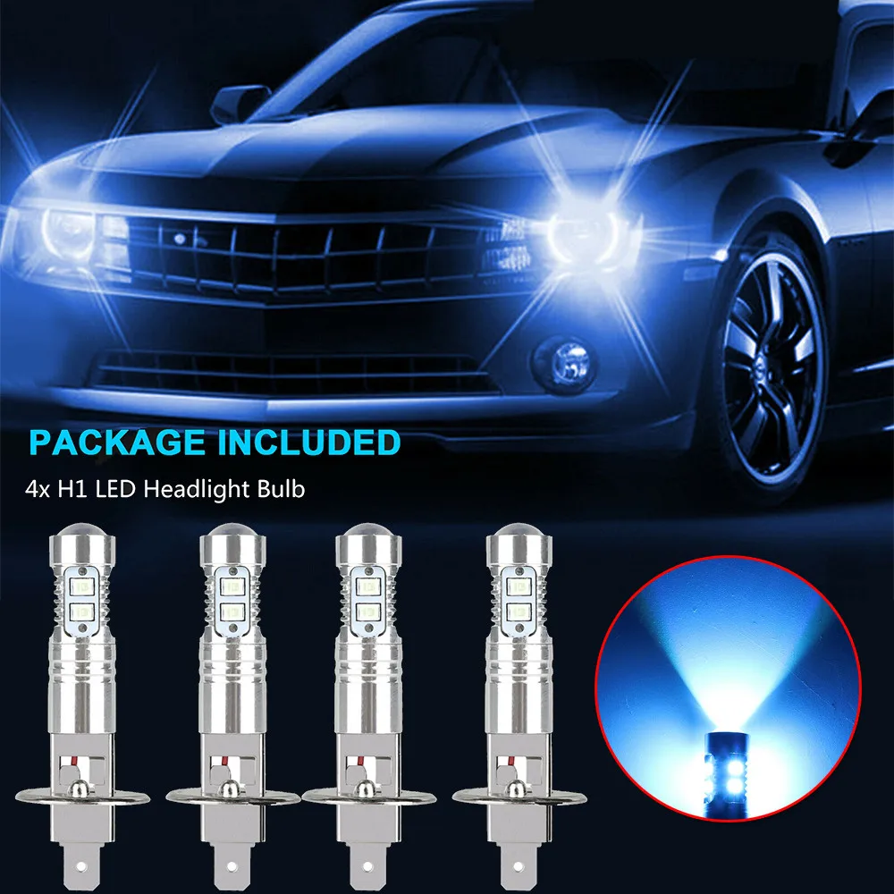 

100W LED Light Bulb 4 Pcs 8000K ICE Blue Accessories Fog Lamp Headlight