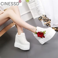 2021 spring autumn women sneakers platform shoes height increasing 12 cm casual shoes woman wedges trainers tenis feminino
