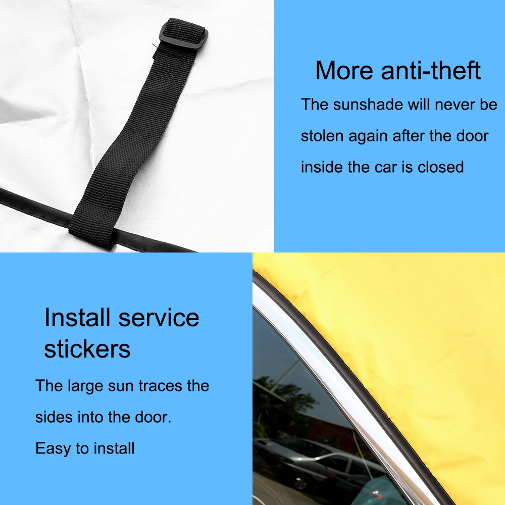 

LEEPEE Car Front Windscreen Cover Automobile Magnetic Sunshade Cover Car Windshield Snow Sun Shade Waterproof Protector Cover