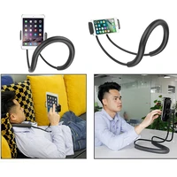 universal lazy phone tablet bracket holder flexible hanging neck selfie phone holder for iphone samsung 360 rotating desk stand