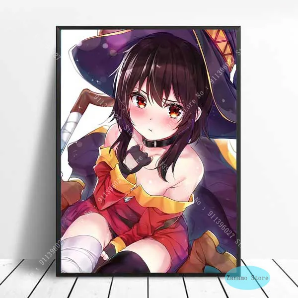 ZT560 KonoSuba MEGUMIN аниме милая девушка плакат HD Печать модульная Картина на холсте для