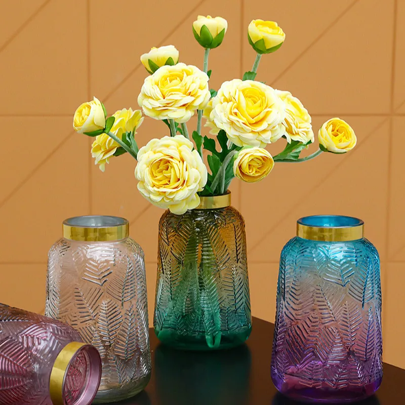 Градиентная стеклянная ваза сушеные цветы держатель для воды в гостиную
