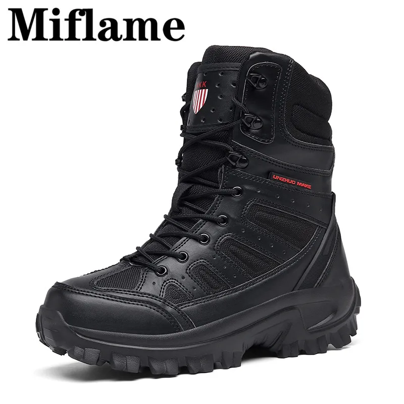 

New Brand Military Boots Men Combat Army Boots Winter Outdoor Tactical Men's Boots Hiking Men Desert Boots Motocycle Boots 39-47