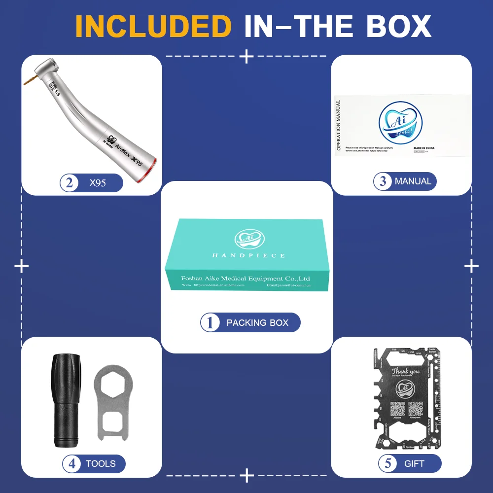 AH-X95 Oral Hygiene Electric Micromotor Dental Low Speed Contra Angle Handpiece Drill Teeth Whitening Surgical Tools