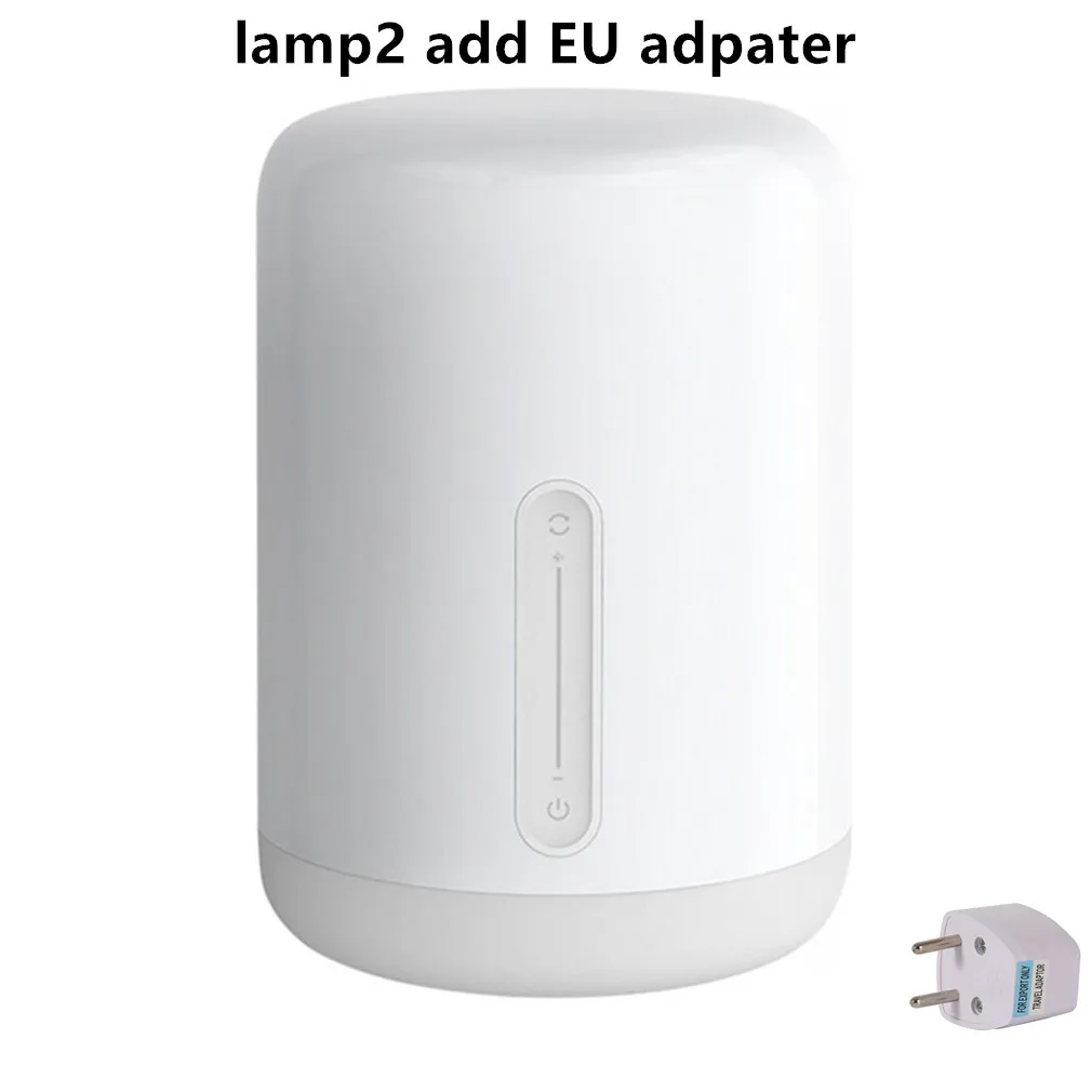 lamp2 add EU adpater Xiao mi jia прикроватная лампа 2 умный Стол СВЕТОДИОДНЫЙ Свет Голосовое управление сенсорный выключатель mi home app светодиодный светильник для Apple Homekit Siri - Цвет: lamp2 add EU adpater