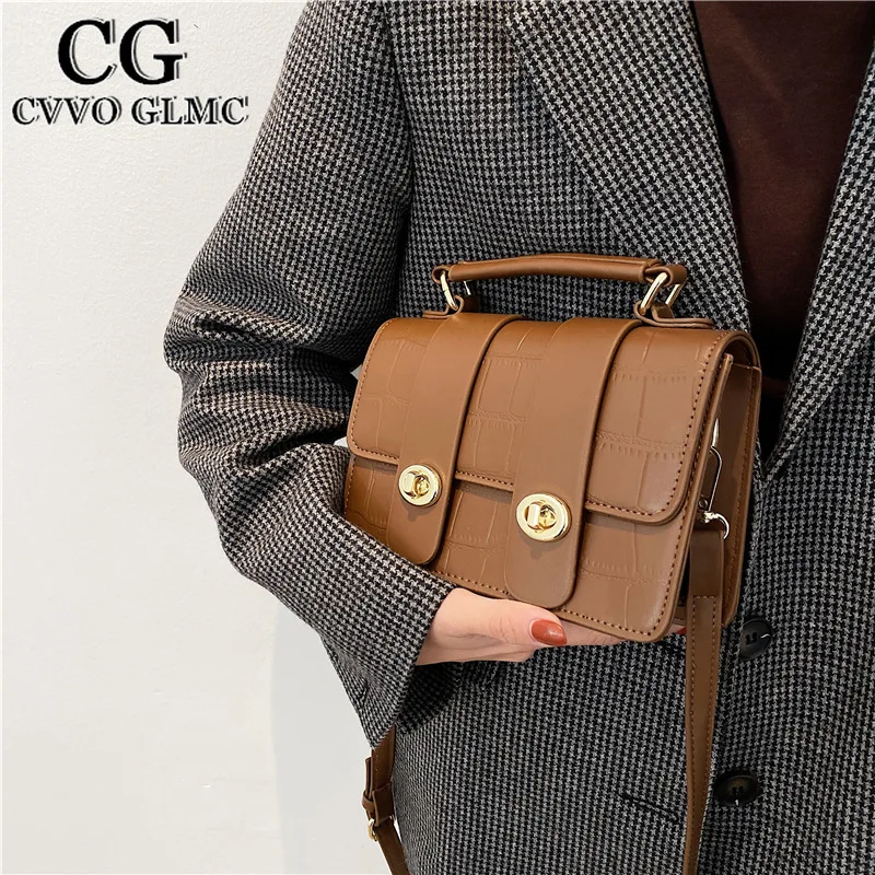 

Cvvo Glmc Ladies mini small handbag fashion shoulder bag casual small square bag retro messenger grain messenger bag wallet