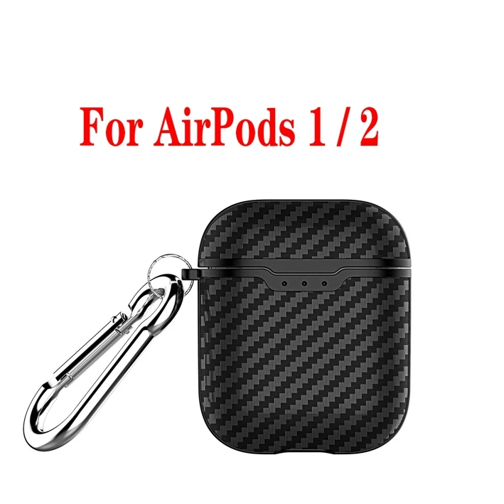 A Carbon Fiber black Чехол fundas для AirPods, чехол для Air Pods Pro 3, чехол для наушников, роскошный чехол из углеродного волокна/кожи личи, силиконовый чехол для Air Pods 1/2, чехол - Цвет: A Carbon Fiber black