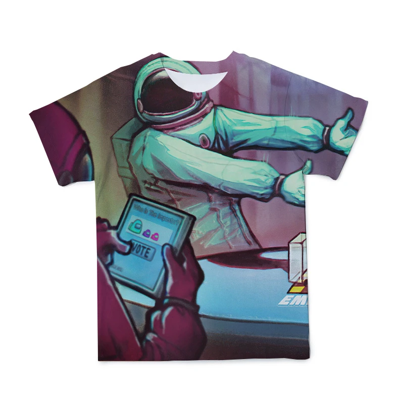 

Summer 3D Printed T-shirt Children's Clothing Popular Game Among Us Cartoon T Shirt Boys/Girls Electronic Rock Style Tshirt