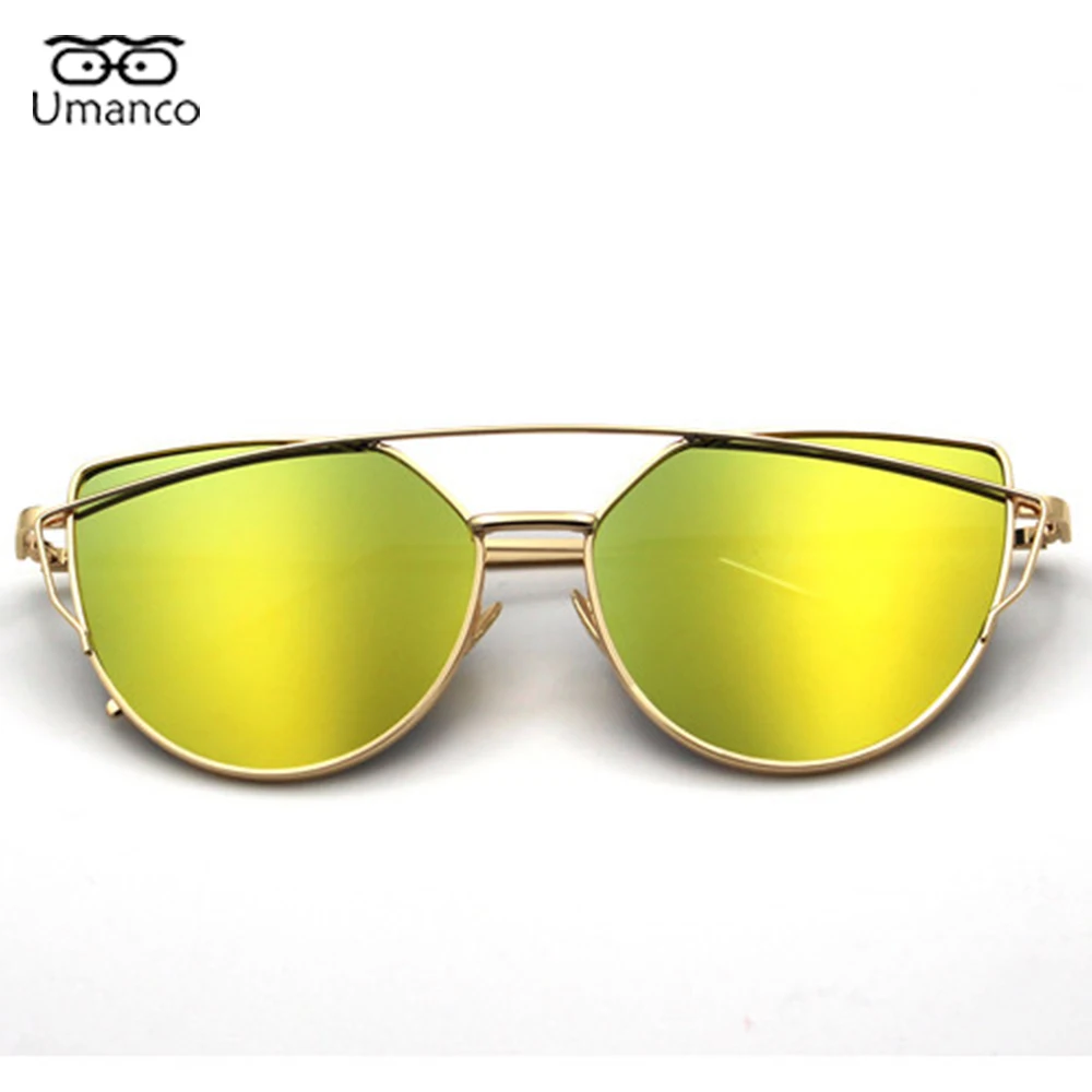 Umanco женские большие солнцезащитные очки модные двойные металлические линзы