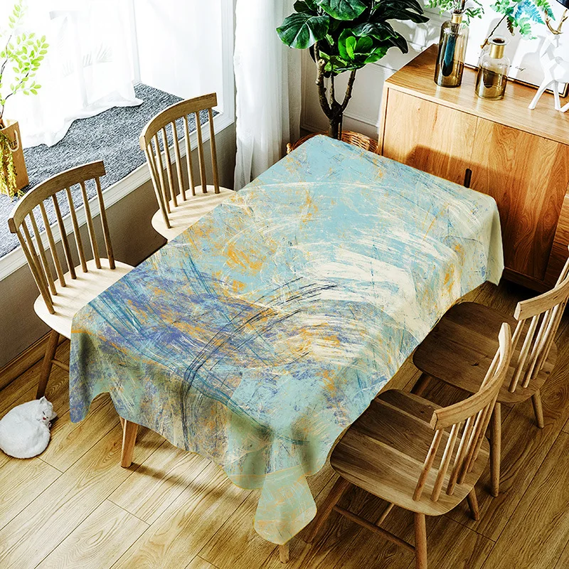 

Printed simple style abstract painting washable decorative household waterproof tablecloth