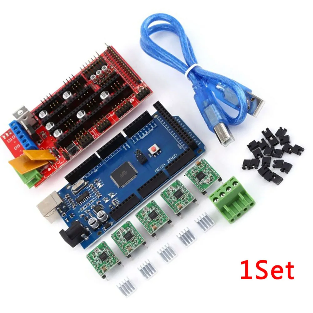 Ramps 1 4 набор RepRep Shield Mega 2560 R3 + A4988 комплект для 3D Кабель USB принтера прочный и