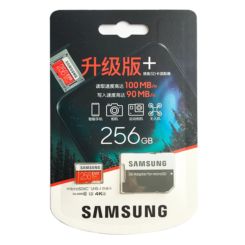 SAMSUNG карты памяти 512 ГБ 256 г 128 C10 EVO Plus U3 Micro SD Card 64 Гб U1 SDXC 100 МБ/с. TF транс флэш