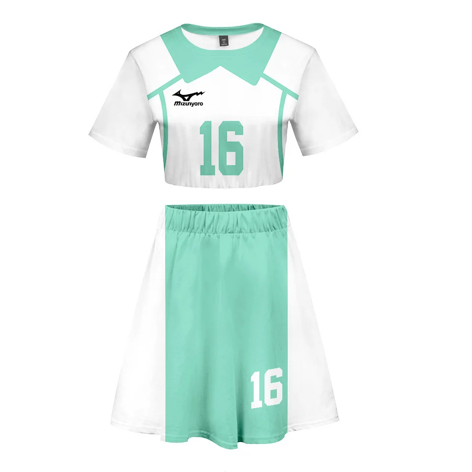 Haikyuu Cosplay костюм Джерси Униформа Kageyama Tobio Aoba Johsai Koushi Sugawara Oikawa Tooru топ + юбка для