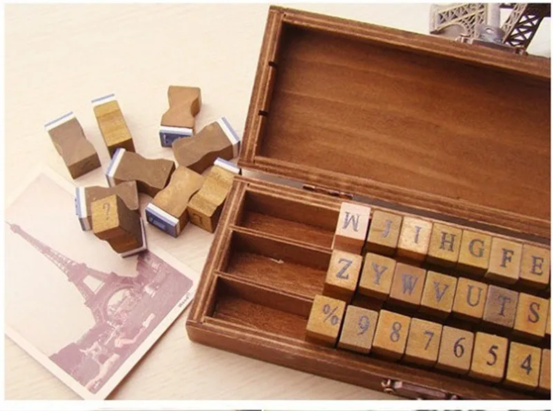 2020 Новинка 30 шт Ретро Алфавит буквы верхний регистр строчный деревянный комплект