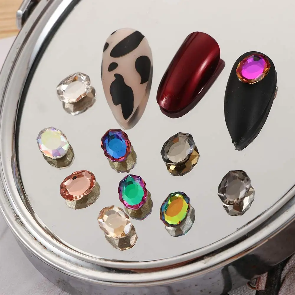 

10pcs Nail Art Decorations Rhinestones Oval Mirror Crystal Diamond Glass Gem Stone Strass 3D Charm Jewelry Accessories