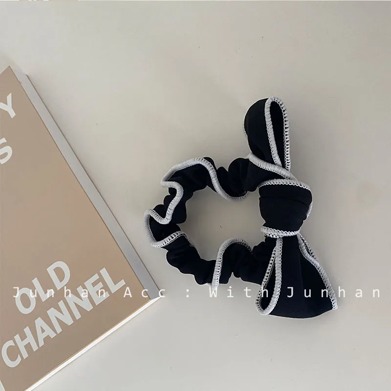 Корейские сказочные черные нижние белые границы банты верхние зажимы весенние
