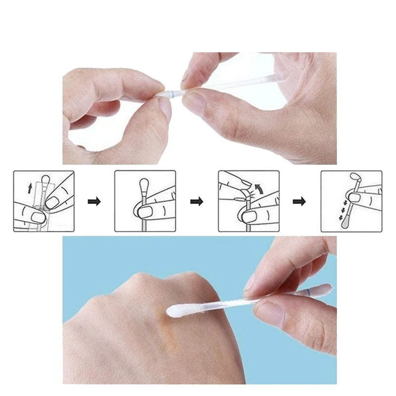 

110 Pcs Portable Disposable Alcohol Iodine Cotton Swabsticks - Stick for Wounds Care Disinfection Cotton Swabsticks